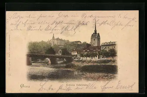 AK Gera, Flusspartie vor dem Schloss Osterstein