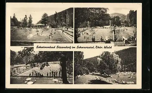 AK Sitzendorf, Teilansichten des Schwimmbades