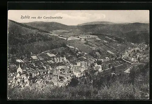 AK Ruhla, Panorama von der Carolinenhöhe