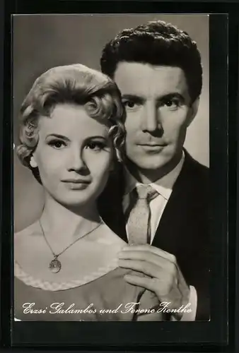 AK Schauspieler Erzsi Galambos und Ferenc Zenthe in einer Filmrolle