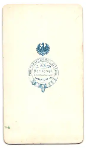 Fotografie J. Seib, Frankfurt a.M., Krögerstrasse 2, ältere Dame mit Spitzenkragen und eleganter Frisur