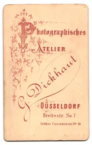Fotografie G. Dickhaut, Düsseldorf, Breitestr. 7, höherer Soldat in Uniform mit Epauletten und Vollbart