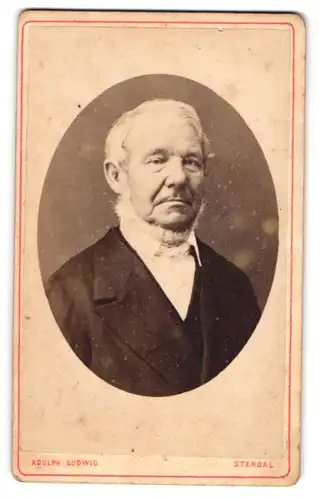 Fotografie Adolph Ludwig, Stendal, älterer Herr im Anzug mit grauem Schifferkrause Bart