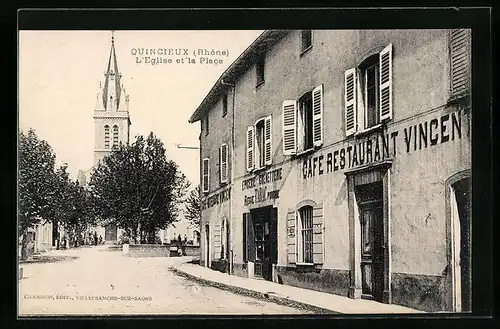 AK Quincieux, L`Eglise et la Place