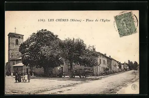 AK Les Chères, Place de l`Eglise