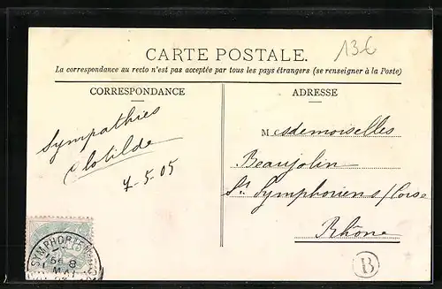 AK Ternay, Place de l`Eglise et Rue de la Gare