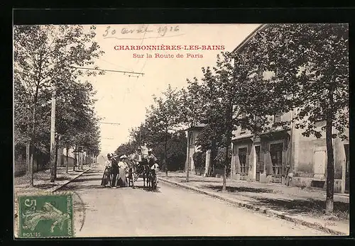 AK Charbonnières-les-Bains, Sur la Route de Paris