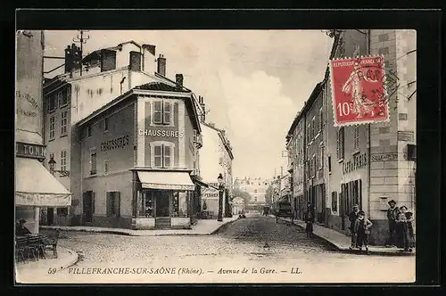 AK Villefranche-sur-Saone, Avenue de la Gare