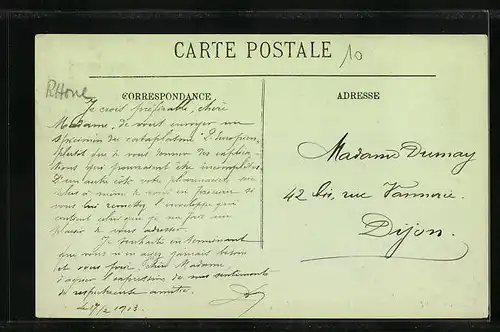 AK Villefranche-sur-Saone, Avenue de la Gare