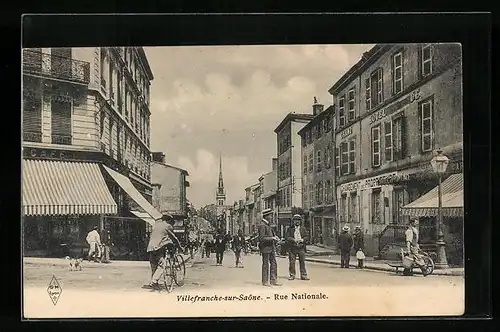 AK Villefranche-sur-Saone, Rue Nationale