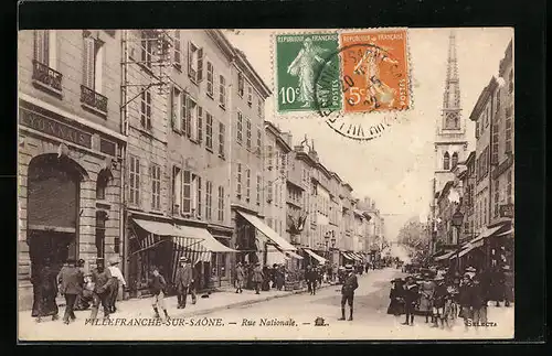 AK Villefranche-sur-Saone, Rue Nationale