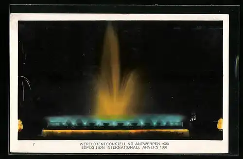 AK Anvers, Exposition Internationale 1930, Fontaine Illuminée