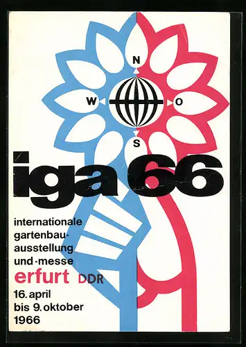 AK Erfurt, Internationale Gartenbau-Ausstellung und -Messe 16.4-9.10.1966, Symbol der iga 66