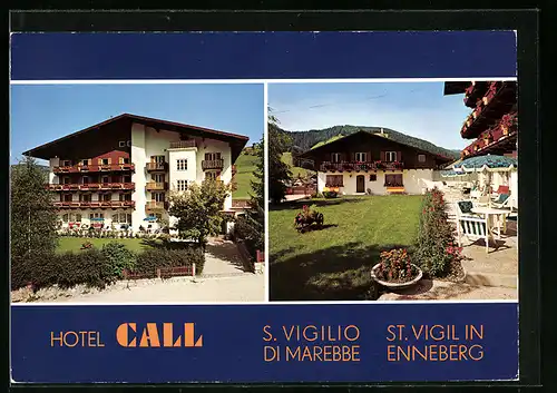 AK St. Vigil in Enneberg, Hotel Call, Terrasse