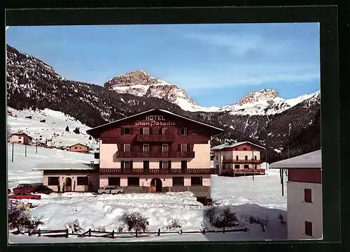 AK Campitello di Fassa, Hotel Gran Paradis und Umgebung im Winter