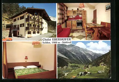 AK Sulden, Ortsansicht, Chalet Eberhöfer - Gebäude, Innenansichten