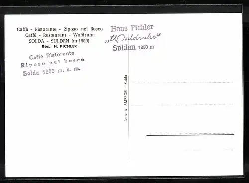 AK Sulden, Caffe-Restaurant Waldruhe