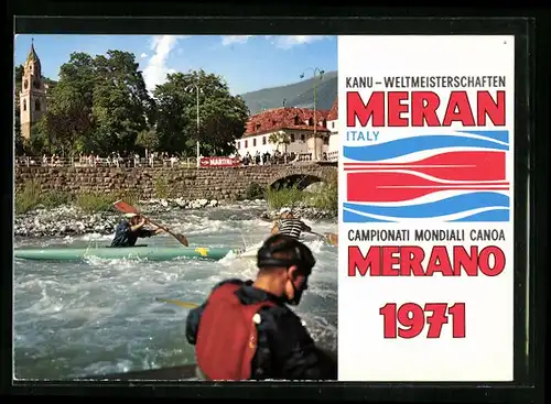 AK Meran, Kanu-Weltmeisterschaften 1971 - Kanuten im Wildwasser vor Zuschauern