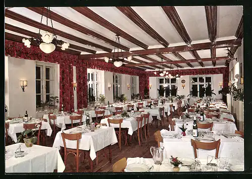 AK Canazei, Hotel Weisses Kreuz - Speisesaal