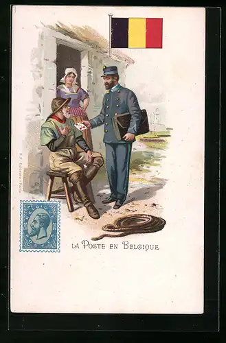 AK La Poste en Belgique, Belgischer Briefträger