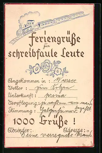 AK Wiessee, Feriengrüsse für schreibfaule Leute