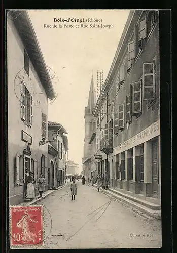 AK Bois-d`Oingt, Rue de la Poste et Rue Saint-Joseph