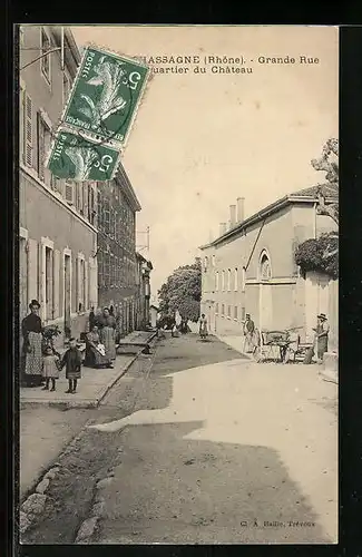 AK Lachassagne, Grande Rue, Quartier du Chateau