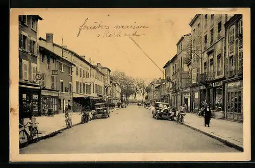 AK Belleville-sur-Saone, Rue de la Republique, Bas de la Ville