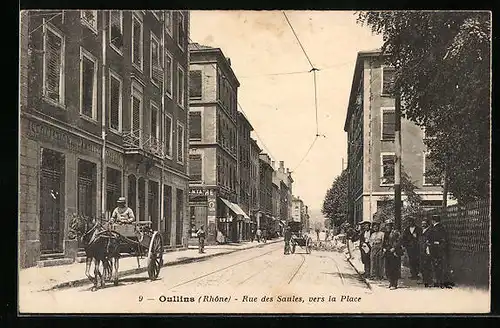 AK Oullins, Rue des Saules, vers la Place