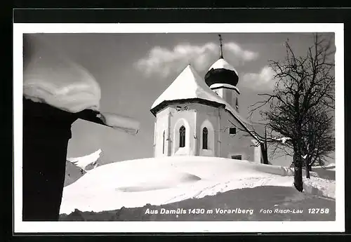 AK Damüls, Zugeschneite Gemeindekirche