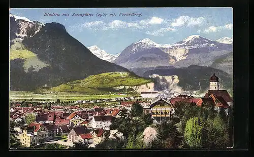 AK Bludenz, Totalansicht mit Scesaplana