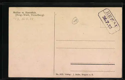 AK Mellau /Breg. Wald, Ortsansicht mit Kanisfluh