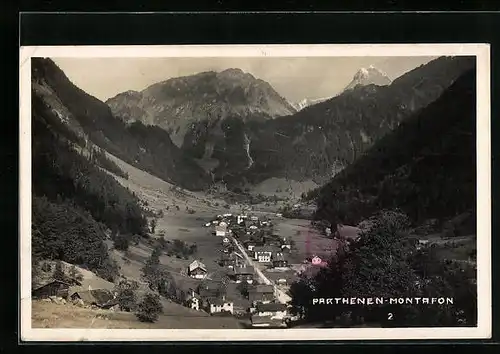 AK Parthenen /Montafon, Gesamtansicht aus der Vogelschau