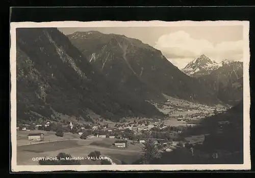 AK Gortipohl im Montafon, Gesamtansicht aus der Vogelschau