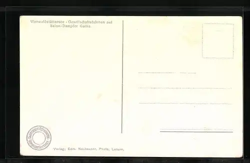 AK Salon-Dampfer Gallia der Vierwaldstättersee-Gesellschaftsfahrten