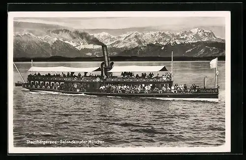 AK Salondampfer München auf dem Starnberger See