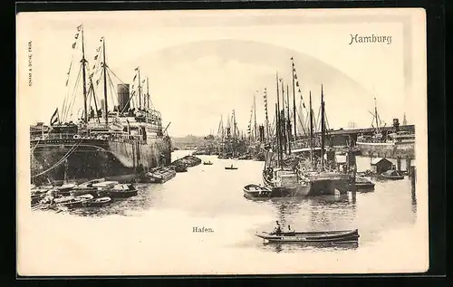 AK Hamburg, Passagierschiff Pennsylvania am Hafen