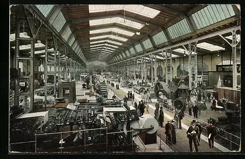 AK Nürnberg, Bayerische Jubiläums-Landes-Ausstellung 1906, Inneres der Maschinenhalle