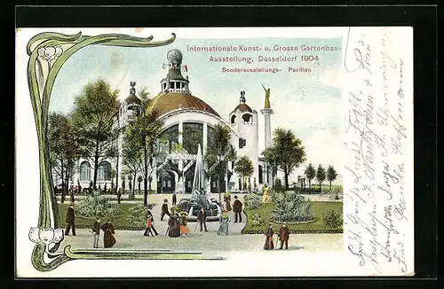 AK Düsseldorf, Internationale Kunst- u. Grosse Gartenbau-Ausstellung 1904, Sonderausstellungs-Pavillon