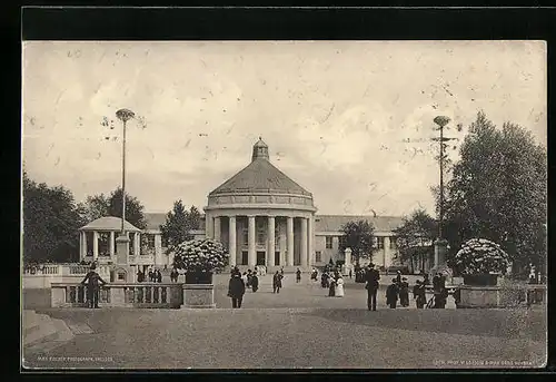 AK Dresden, Internationale Hygiene-Ausstellung 1911, Festplatz mit populärer Halle: Der Mensch