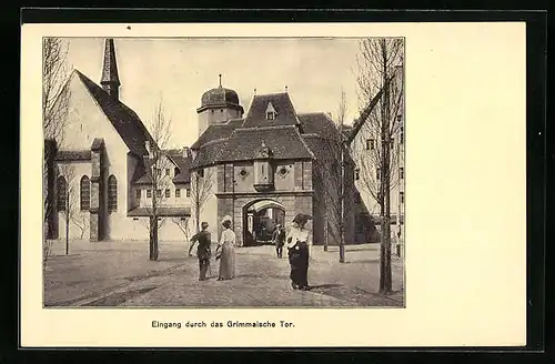 AK Leipzig, Internationale Baufachausstellung mit Sonderausstellungen 1913, Eingang durch das Grimmaische Tor