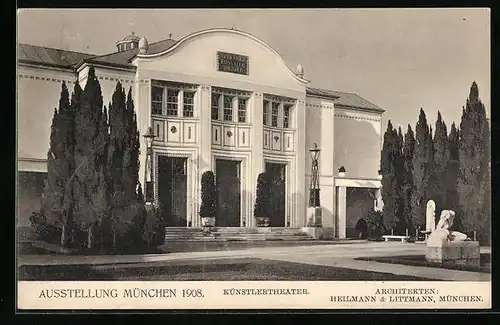 AK München, Ausstellung 1908, Künstlertheater