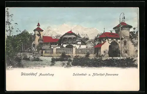 AK Düsseldorf, Ausstellung, Suldenthal- u. Zillertal-Panorama