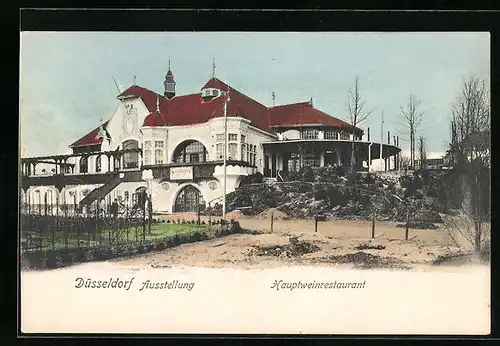 AK Düsseldorf, Ausstellung, Hauptweinrestaurant