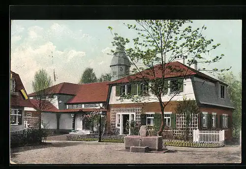 AK Dresden, Kunstgewerbe-Ausstellung 1906 - Schule auf dem Dorfplatz