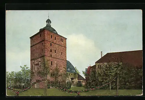 AK Leipzig, Weltausstellung für Buchgewerbe und Graphik 1914 - Turmgebäude auf dem Ausstellungsgelände