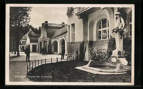 AK München, Eingang zur Ausstellung
