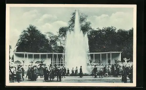 AK Dresden, Gartenbau-Ausstellung 1926 - Rosenhof mit Leuchtspringbrunnen