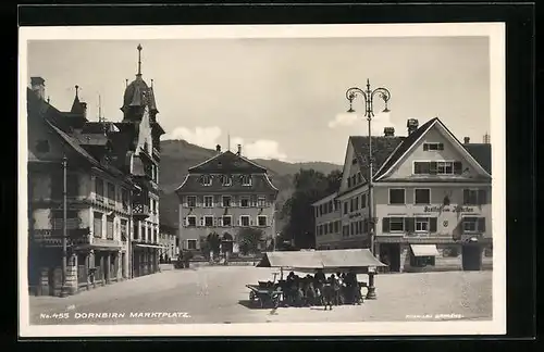 AK Dornbirn, Marktplatz mit Ständen