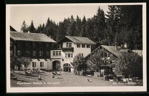 AK Dornbirn, Alpenhotel Bödele mit Liegewiese